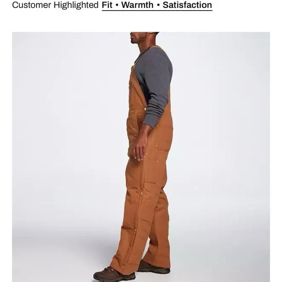 *NEW*Carhartt Tan Bib Overalls brown men’s short 3XL Coveralls - Picture 5 of 7